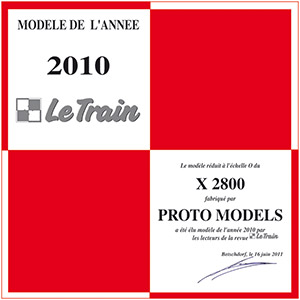 Proto Modls – Attestato « Modèle de l’Année 2010 »